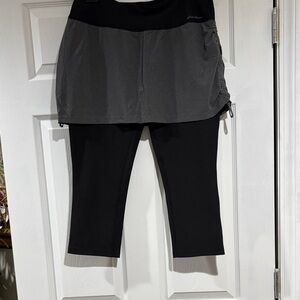 Eddie Bauer Black and Gray Skirted Leggings Activewear